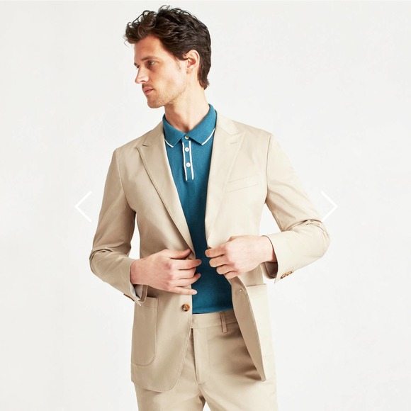 Bonobos Other - NEW Bonobos Italian Stretch Cotton Suit Jacket Slim Fit Mens Sz 40R Light Tan